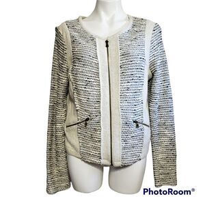 DREW sweater jacket black & white career business office L